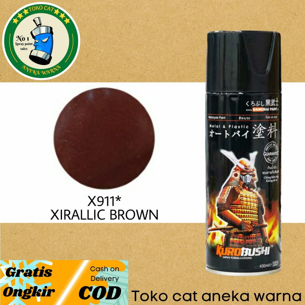 SAMURAI PAINT XIRALLIC BROWN X911* 400ml cat semprot spray paint pilok pilox xiralic xiralik siralik samuraipaint coklat