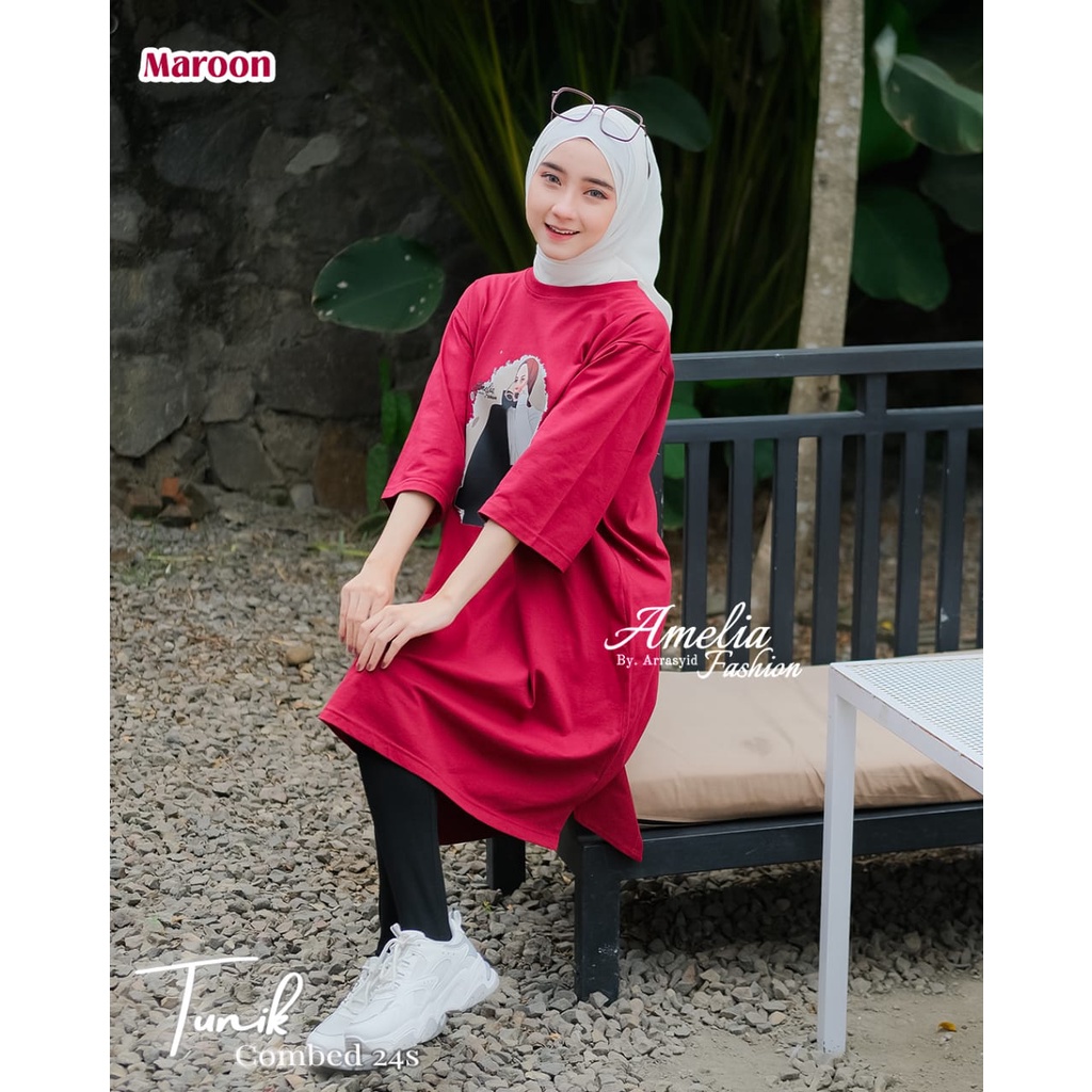 TGC Home Dress Zolaqu / Combed Home Dress / Long Tunik / Midi Dress Kaos