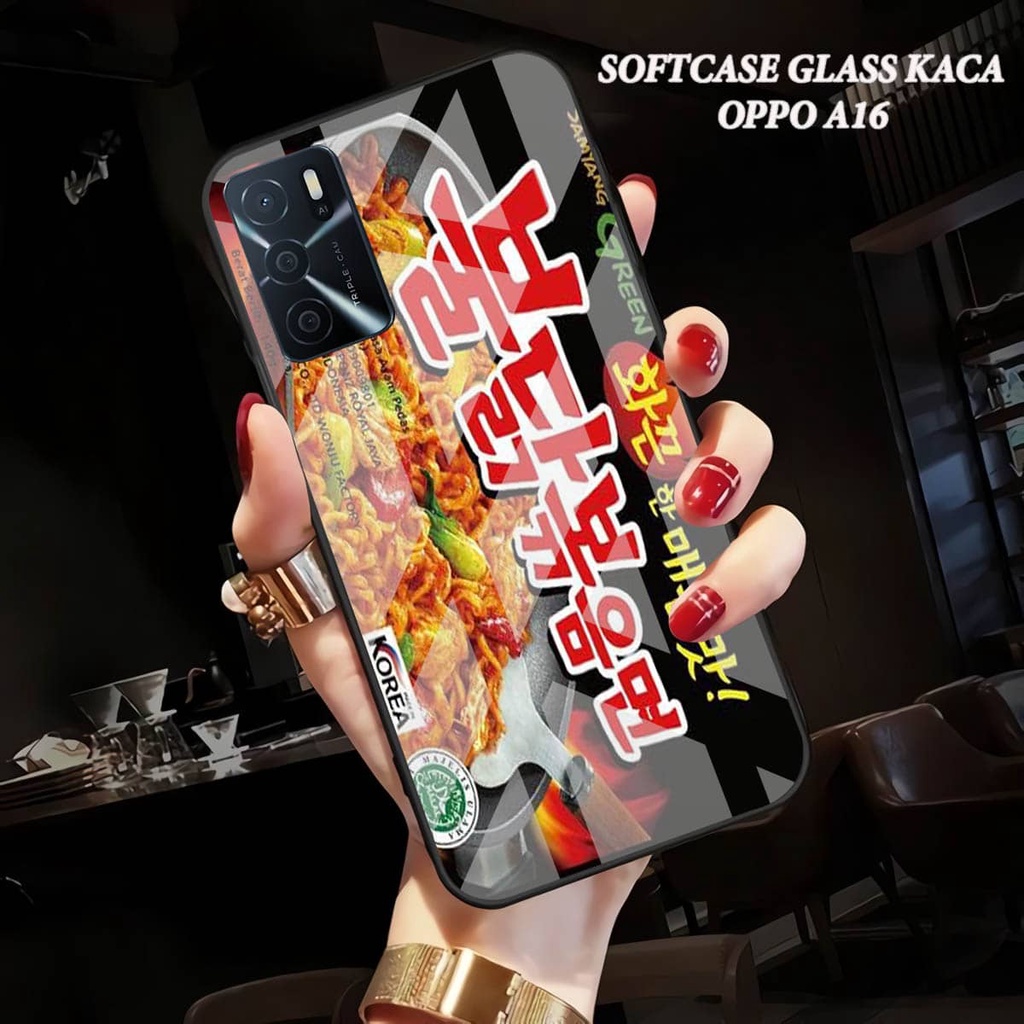 Softcase Glass Kaca OPPO A16 - Case Hp Pelindung Handphone OPPO A16 [ A73].