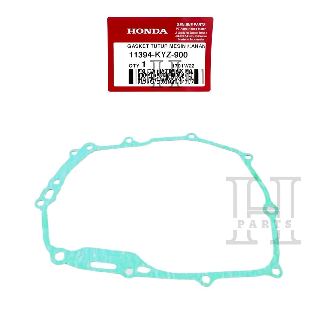 PAKING GASKET TUTUP MESIN KANAN PERPAK R CRANKCASE COVER SUPRA X 125 FI &amp; SUPRA X 125 HELM IN 11394-KYZ-900 ASLI ORIGINAL AHM HGP HONDA