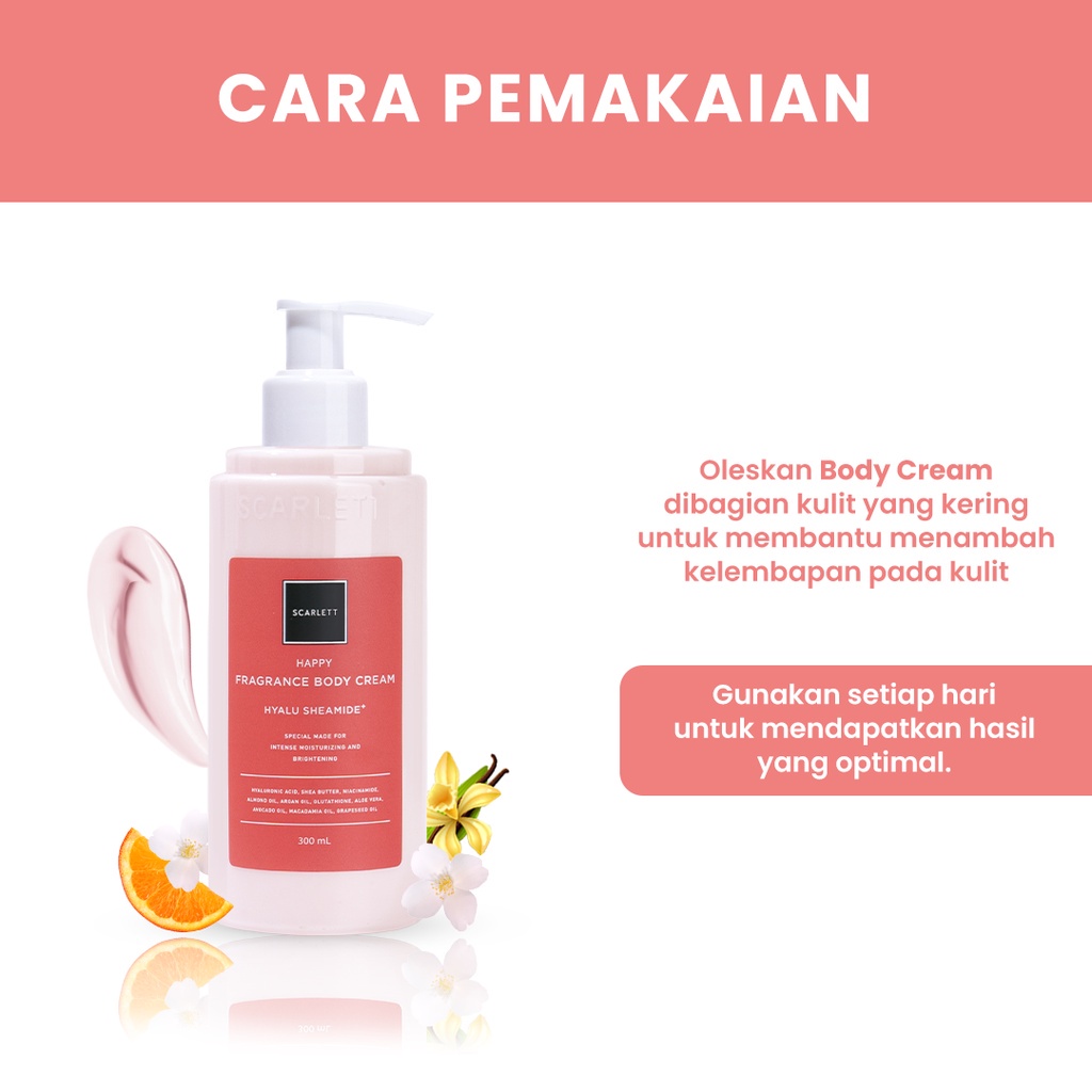 GIRLSNEED77 Medan Scarlett Whitening Body Cream Happy COD Bayar di Tempat