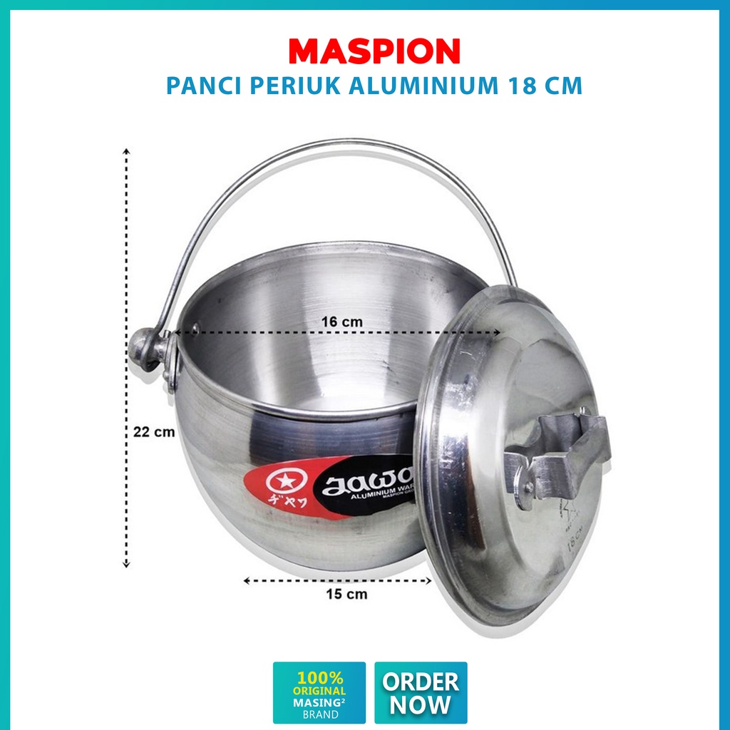 MASPION PANCI PERIUK NASI LIWET ALUMINIUM 18 CM