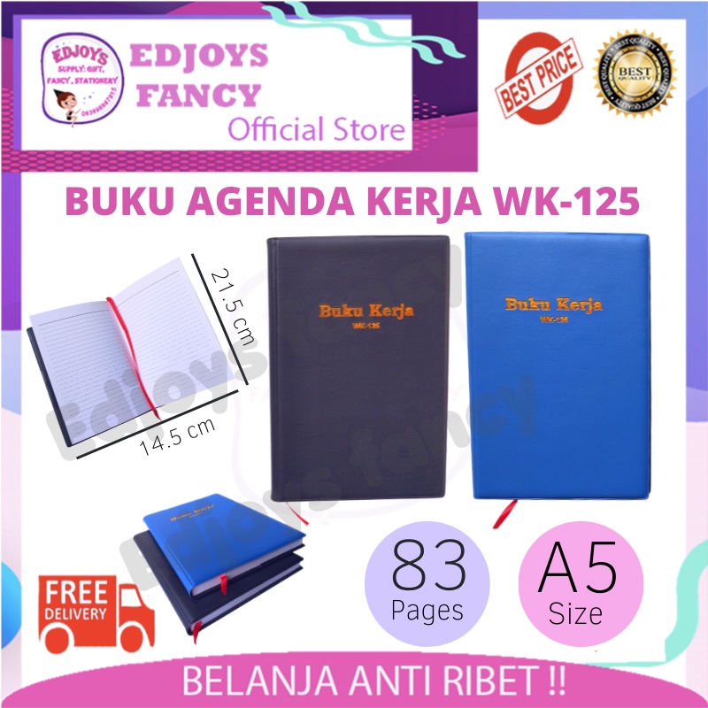 

Edjoys Buku agenda kerja catatan tebal executive aesthetic Agenda Notebook kulit agenda planner tali A5 WK-125