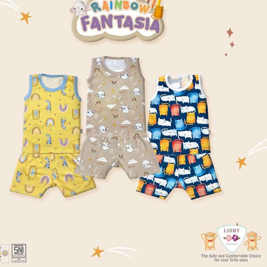 *Terbaik* Libby Setelan Kutung / Setelan Libby 1 Pasang S,M,L / Libby Baby / Baju Bayi Libby / Pakai