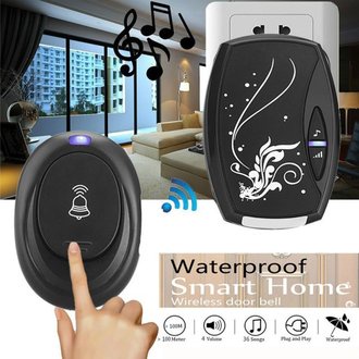 Bel Pintu Colok Listrik TAFFWARE Bel Pintu Rumah Wireless Bel Pintu Rumah Tanpa Kabel Alarm Pintu Wi