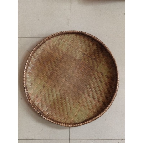 Tampah Bambu 50CM Full Kulitan Anyaman Kecil Tebok Tambir Bambu