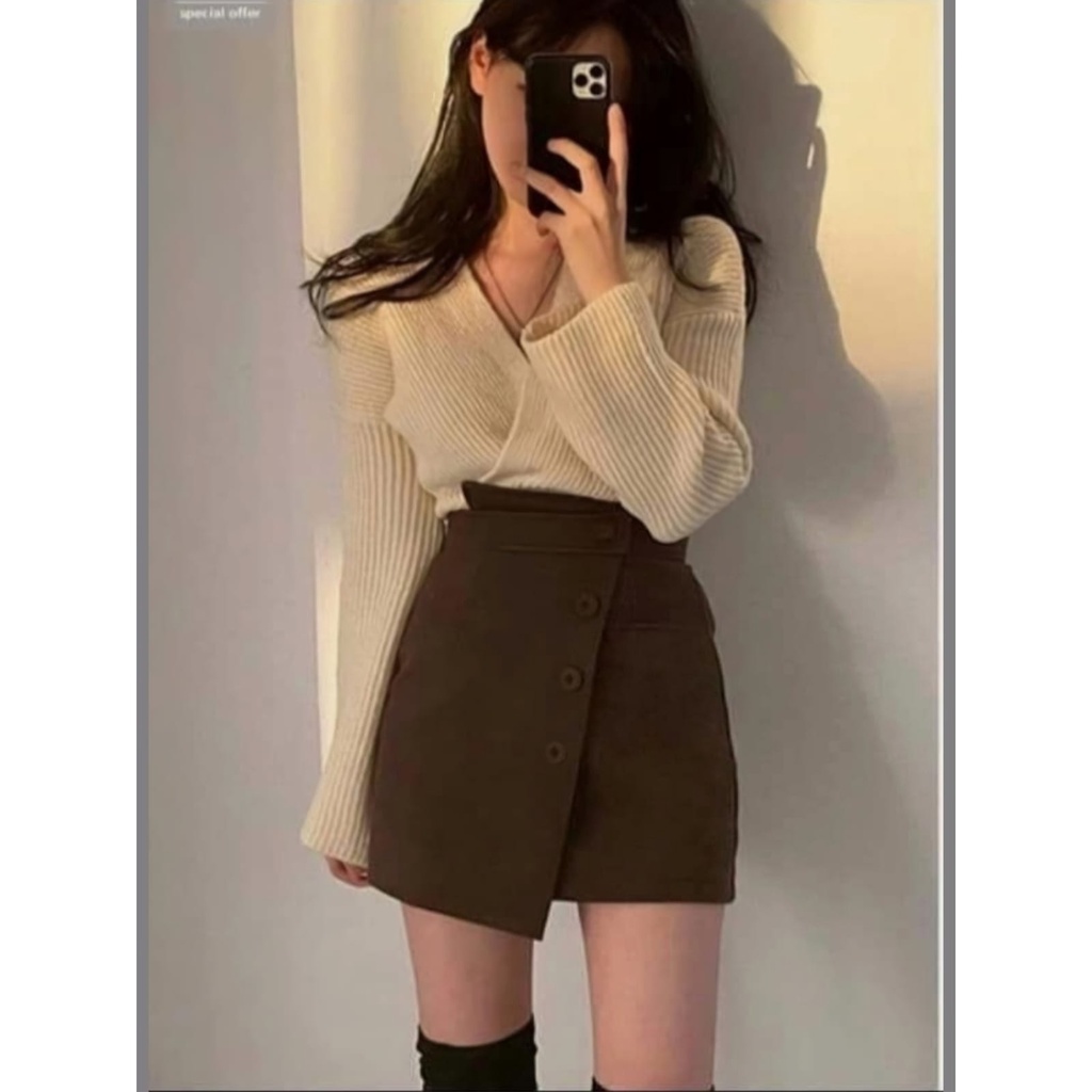 Korean Mini Skirt S-M L-XL-JUMBO - Rok Celana Pendek Wanita Terbaru - Mini Skirt Style Korea Jumbo Santai