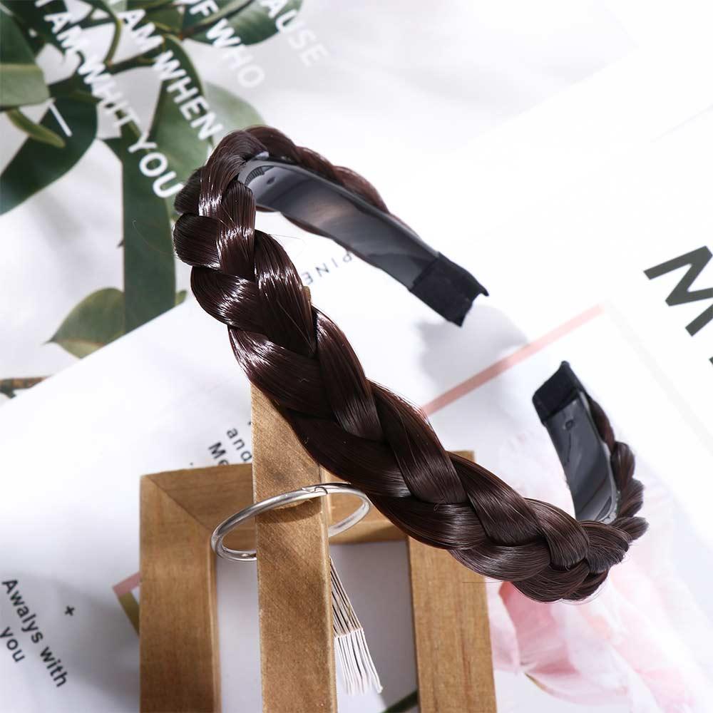 Needway   Wig Bando Lucu Manis Memutar Dikepang Non-slip Cuci Muka Bando Bertepi Lebar Perempuan Ikat Rambut