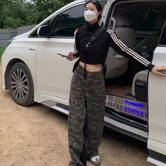 Nico##Pendek Mantel Wanita Olahraga Kasual Hitam Pelangsing Cardigan Panjang Lengan