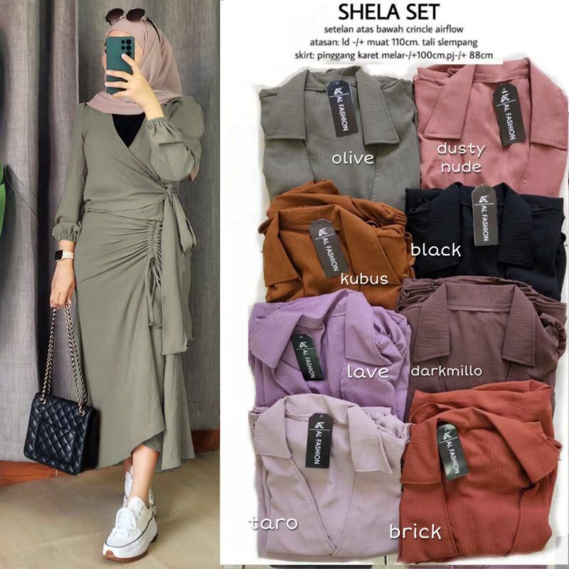 Fashion MUSLIM, baju wanita, baju stelan wanita, setelan, stelan, Baju stelan, fashion wanita, one set. Shela Set