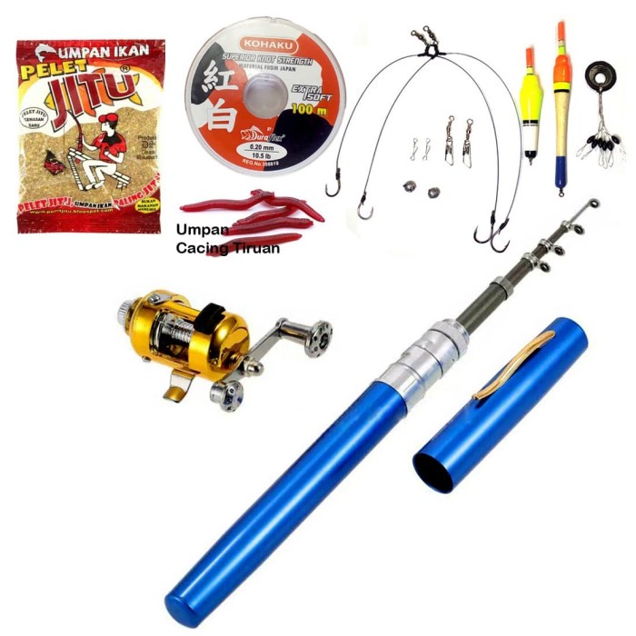 1 Set Joran Pancing Pena / Pancingan Mini Bentuk Pulpen