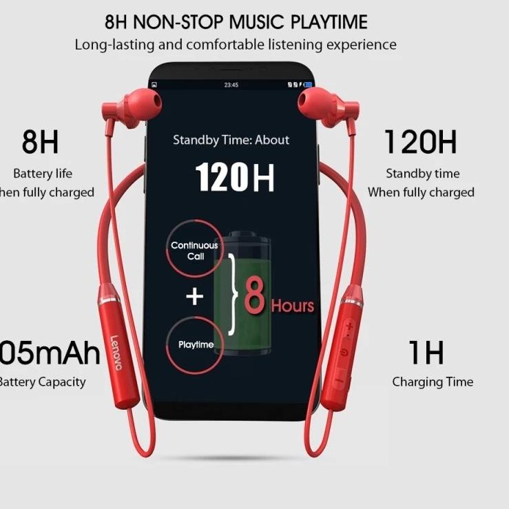 Viral Lenovo HE05 Earphone Headset Wireless Bluetooth 5.0 Magnetic  / Original Lenovo