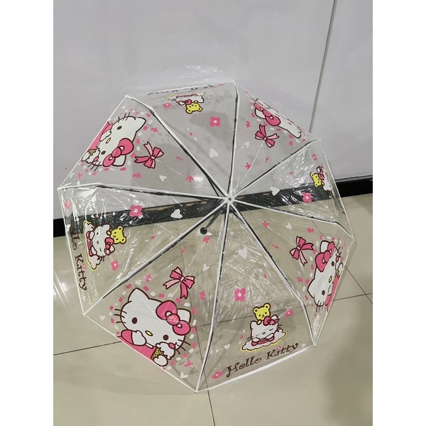 Payung hujan 3D lipat otomatis / Payung motif sanrio anak dewasa / Payung transparan motif Sanrio otomatis