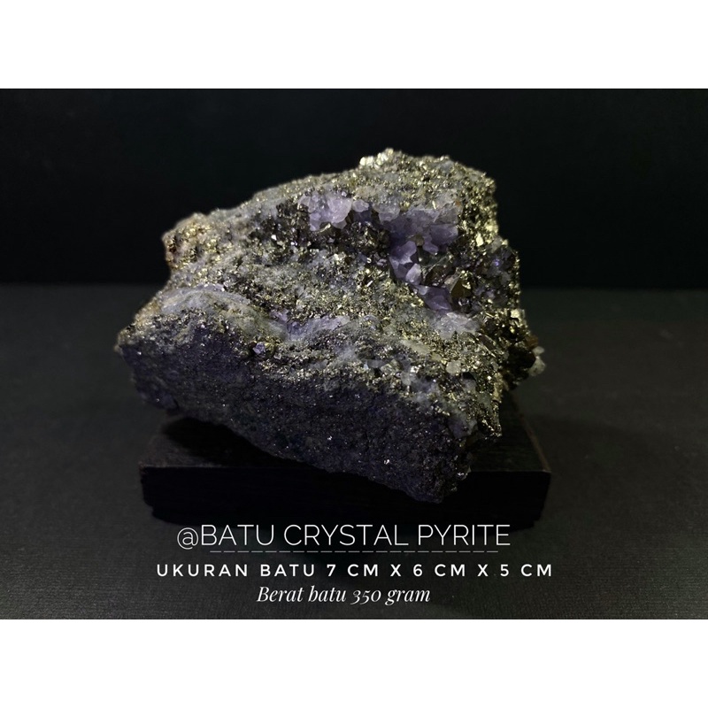 Batu Crystal Pyrite L42 atau Bongkahan Batu Pyrite Natural atau Batu Kristal Pirit atau Batu Badar E