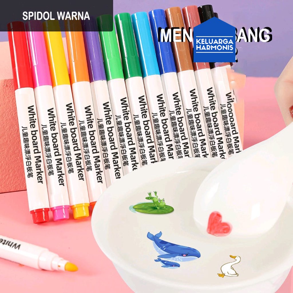 Spidol Apung Ajaib Viral Warna warni / Spidol Ajaib Spidol Whiteboard Floating Markers Mainan Edukasi Anak Spidol Papan Tulis Spidol Ajaib Mengapung Air