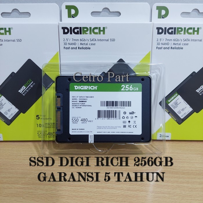 SSD DIGI RICH 256GB 2.5 Inch / 7mm SLIM 6.0Gb/s SATA 3 Internal SSD