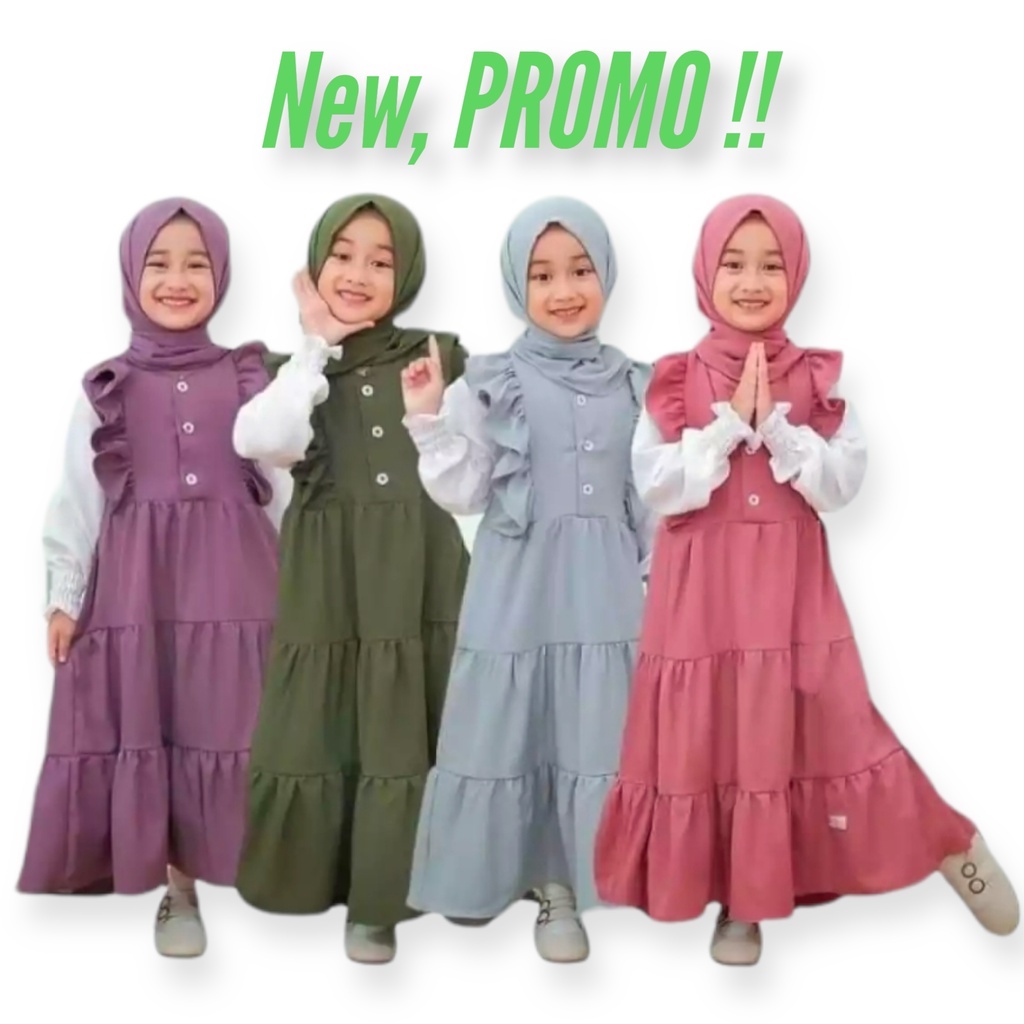 Gamis Anak Perempuan Dress Muslim anak Gamis kerah korea Kimora Korean Dress by Mysha Kids Muslimah 