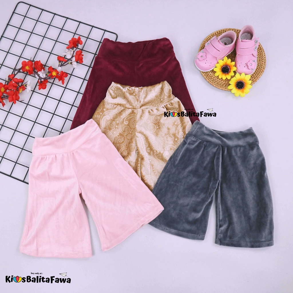 Kulot Anak Premium uk 1-4 Tahun / Celana Codoray 3per4 Anak Perempuan Skirt Bawahan Polos Pendek Pants Murah ZR Vedia