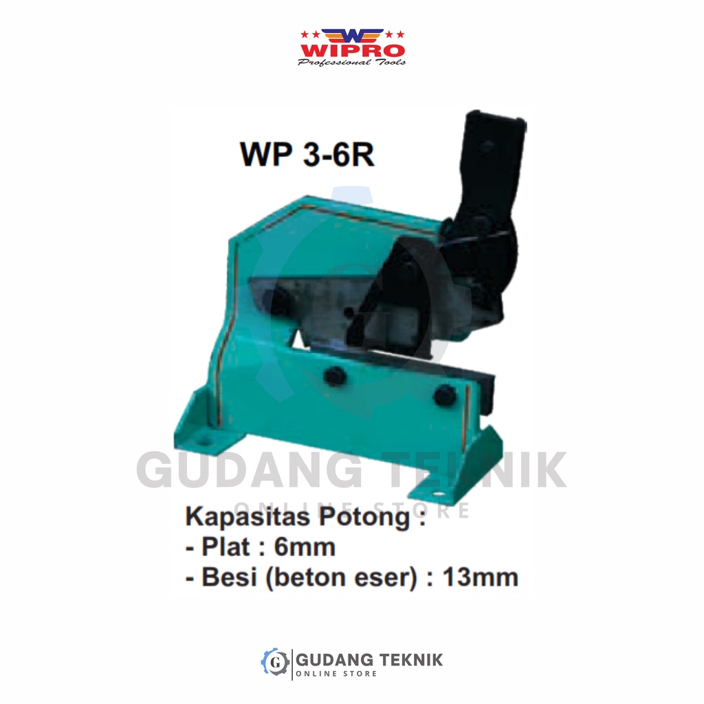 Alat Potong Plat Besi Baja Duduk 6mm WIPRO WP-3-6R / Cutter Plate Duduk 6 mm WIPRO WP3-6R - Hand sear WIPRO WP 3-6R