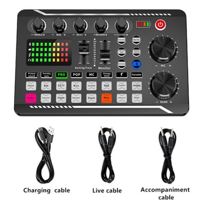 Sound Card F998 Pro Live Broadcast Mixer Karaoke Bluetooth Interface