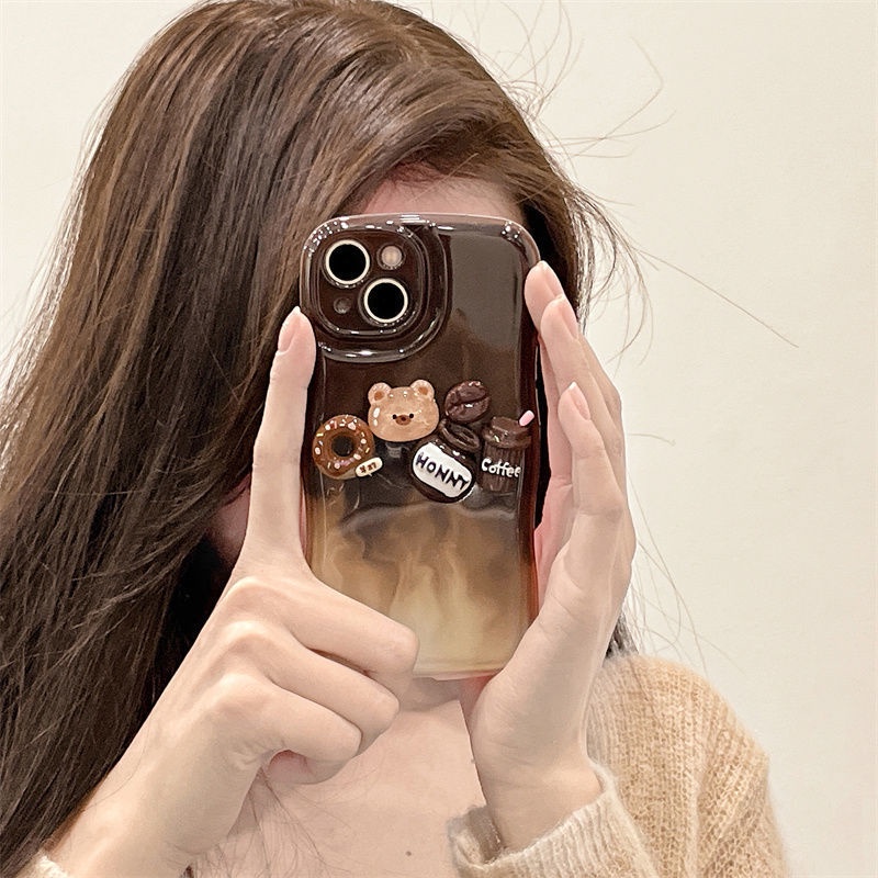 Soft Case Hp Gambar Kartun Beruang Untuk IPhone 12 / 13 / 14 / 11promax / X / Xs Max / Xr Hngybb