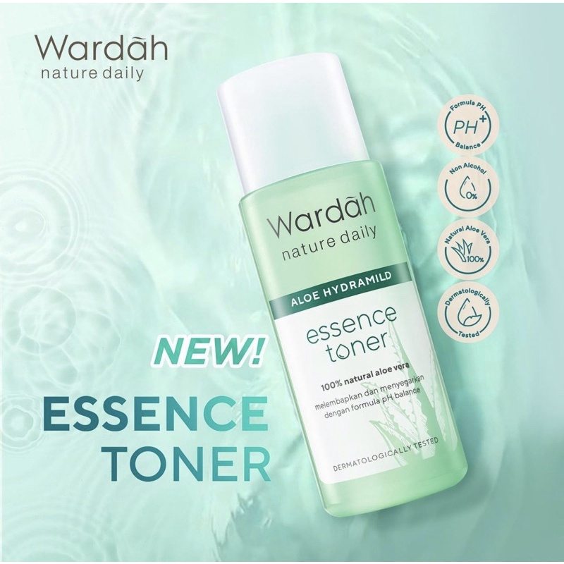 Wardah Nature Daily Aloe Hydramild Essence Toner 100 ml - Toner Multifungsi