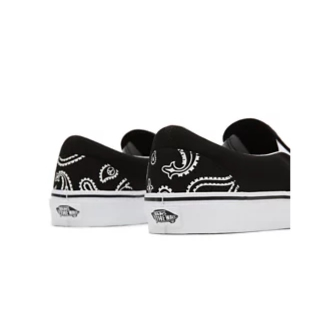 SALE DISKON! VANS SLIP ON PEACE &amp; PAISLEY BLACK/WHITE 100% ORIGINAL BNIB