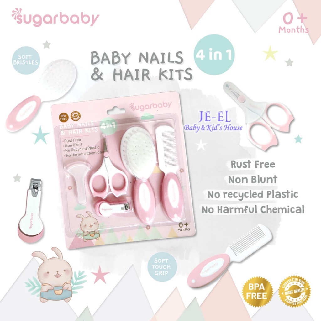Sugar Baby 4in1 Baby Nail &amp; Hair Kits  / Perlengkapan Perawatan Kuku Dan Rambut Bayi