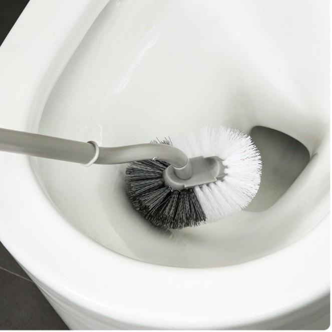Sikat Toilet Pegangan panjang melengkung sikat toilet sikat berbentuk S siku sudut mati sikat bulu lembut sikat pembersih sikat toilet