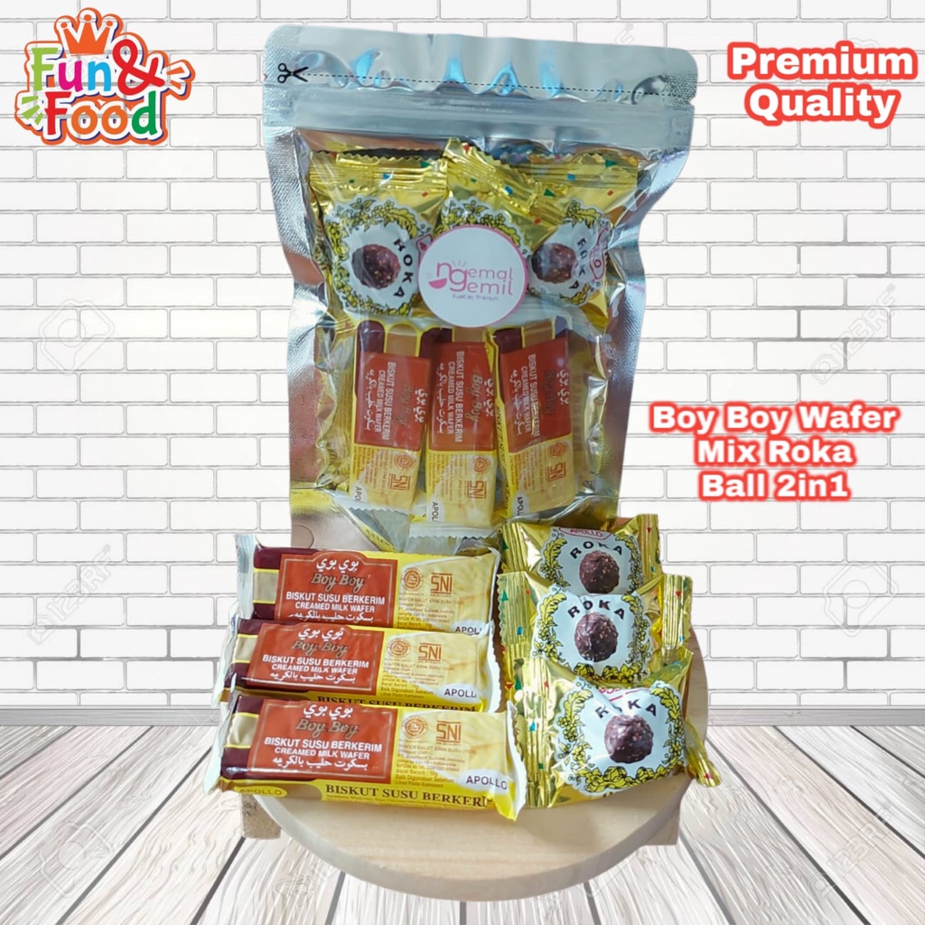 

Boy Boy Creamed Milk Wafer Mix Roka Wafer Ball With Nutty Chocolate Coklat Bola Original MALAYSIA Kualitas Premium