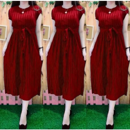 LANGSUNG KIRIM DRESS PLISKET PREMIUM  VALEN / DRESS MURAH/ DRESS TERBARU/DRESS  TERKINI