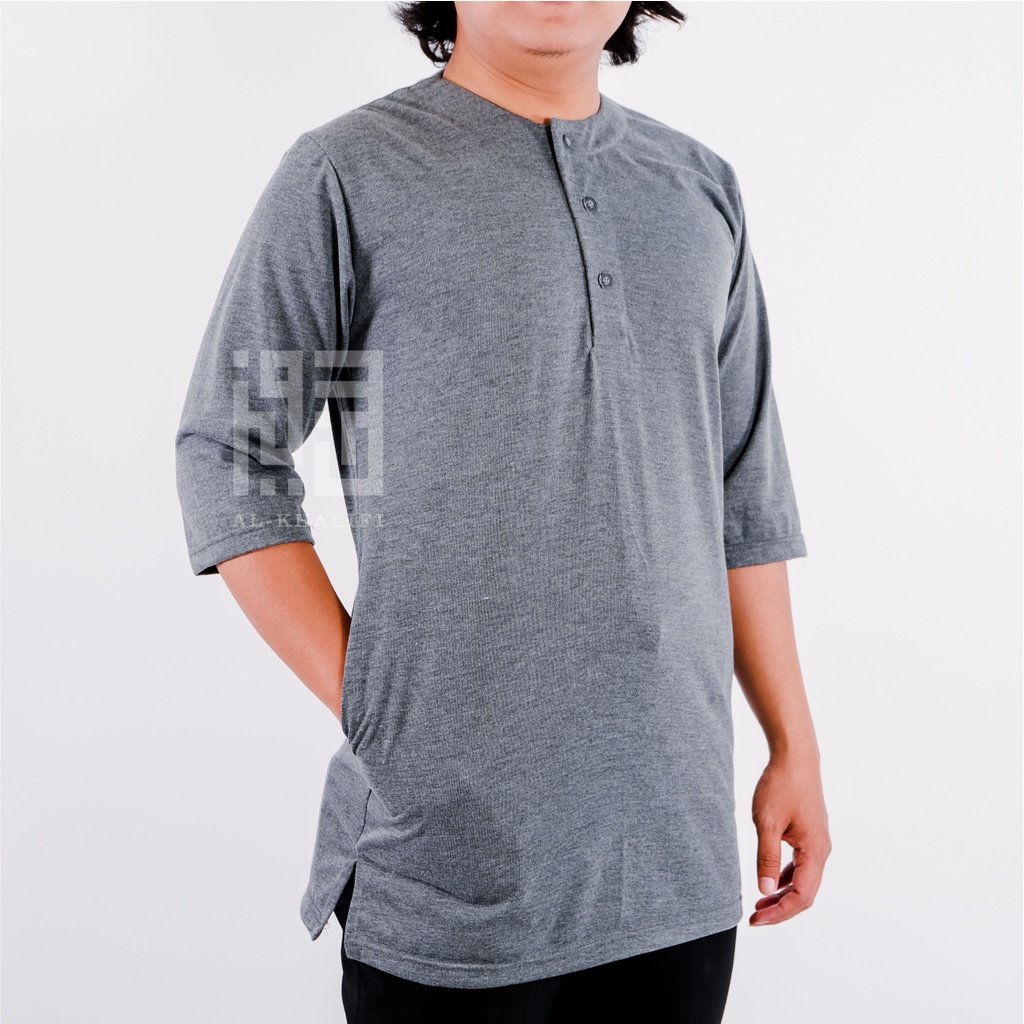 Kurta Pakistan Bahan Kaos Lengan 3/4 Baju Koko Muslim Modern