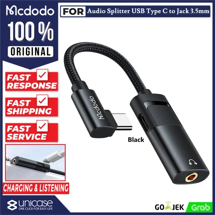 Audio Splitter USB Type C to Jack 3.5mm MCDODO Converter Kabel Adapter