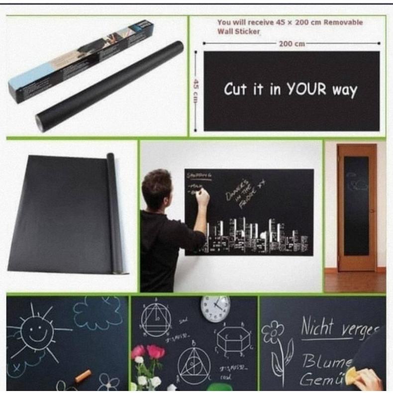 

PRODUK- BLACKBOARD STICKER / STIKER PAPAN TULIS HITAM / PAPAN STICKER .