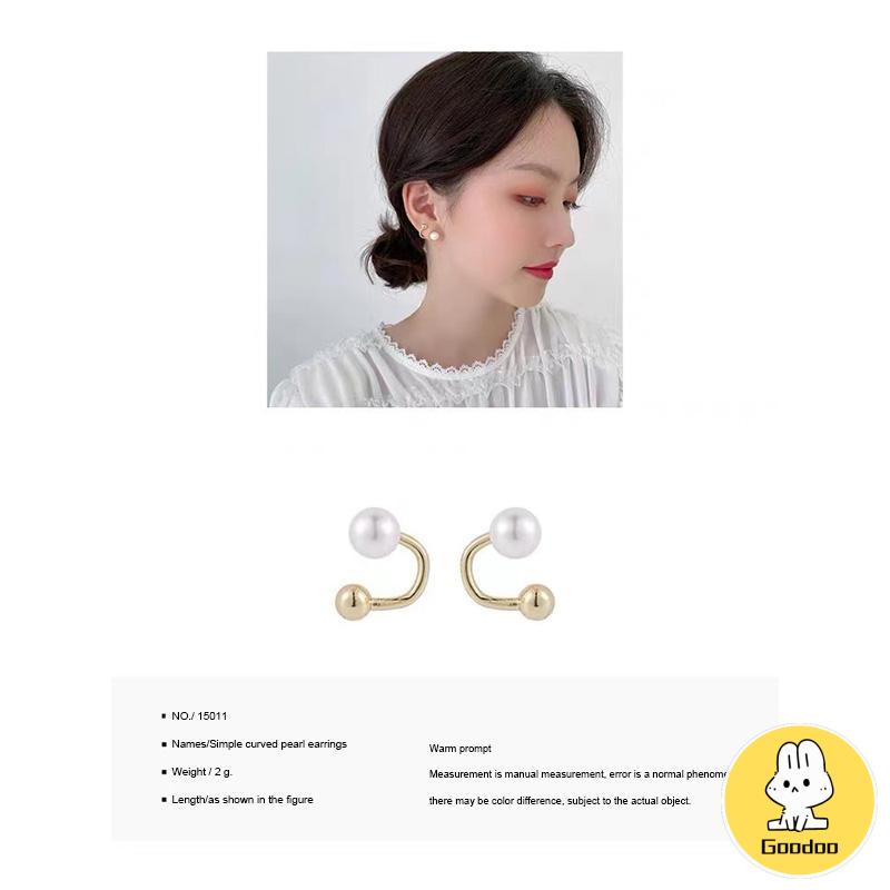 Anting-anting Mutiara Temperamen  Anting-anting Desain Sederhana Wanita  Anting-anting Kepribadian Perak 925 -Doo