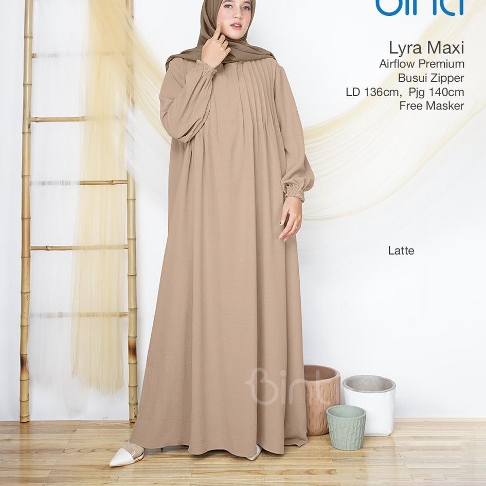 "CMK.18Oc22r" Baju Gamis Crinkle Airflow Premium LYRA Maxi Gamis Polos Jumbo Ld 130 136 Busui Friend