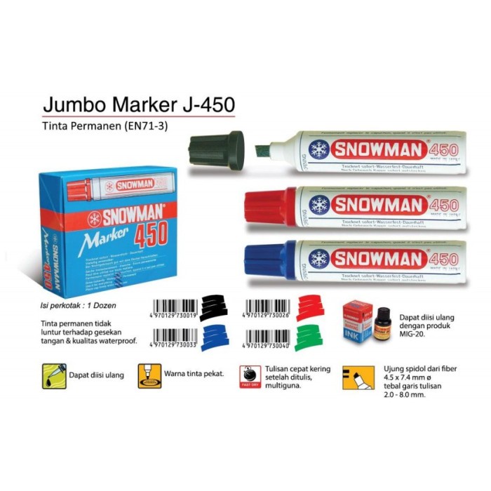 

SPIDOL PERMANEN SNOWMAN JUMBO 450