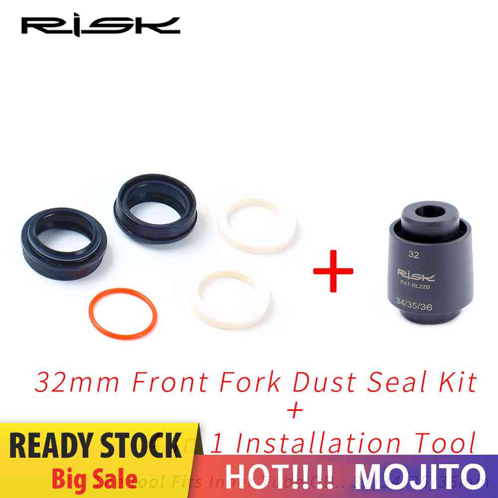 Risk Set Ring Segel Oli Fork Depan Sepeda Gunung Bahan Busa Spons Anti Debu Ukuran 32mm