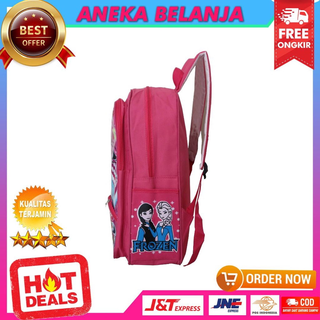 Tas Ransel Anak Sekolah Piknik Les Tas Motif Frozen Cantik Imut Murah Awet