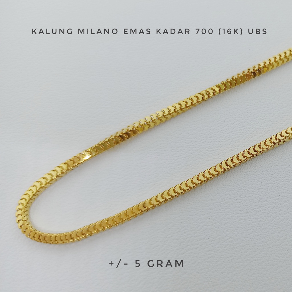 Kalung Model Milano UBS Emas Kadar 700 (16K) Estimasi Berat 5 gram