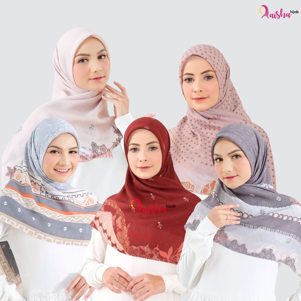 HIJAB SEGI EMPAT SYARI MOTIF BUNGA TERBARU/JILBAB SEGI EMPAT JUMBO/KERUDUNG SEGI EMPAT UKURAN 130 cm
