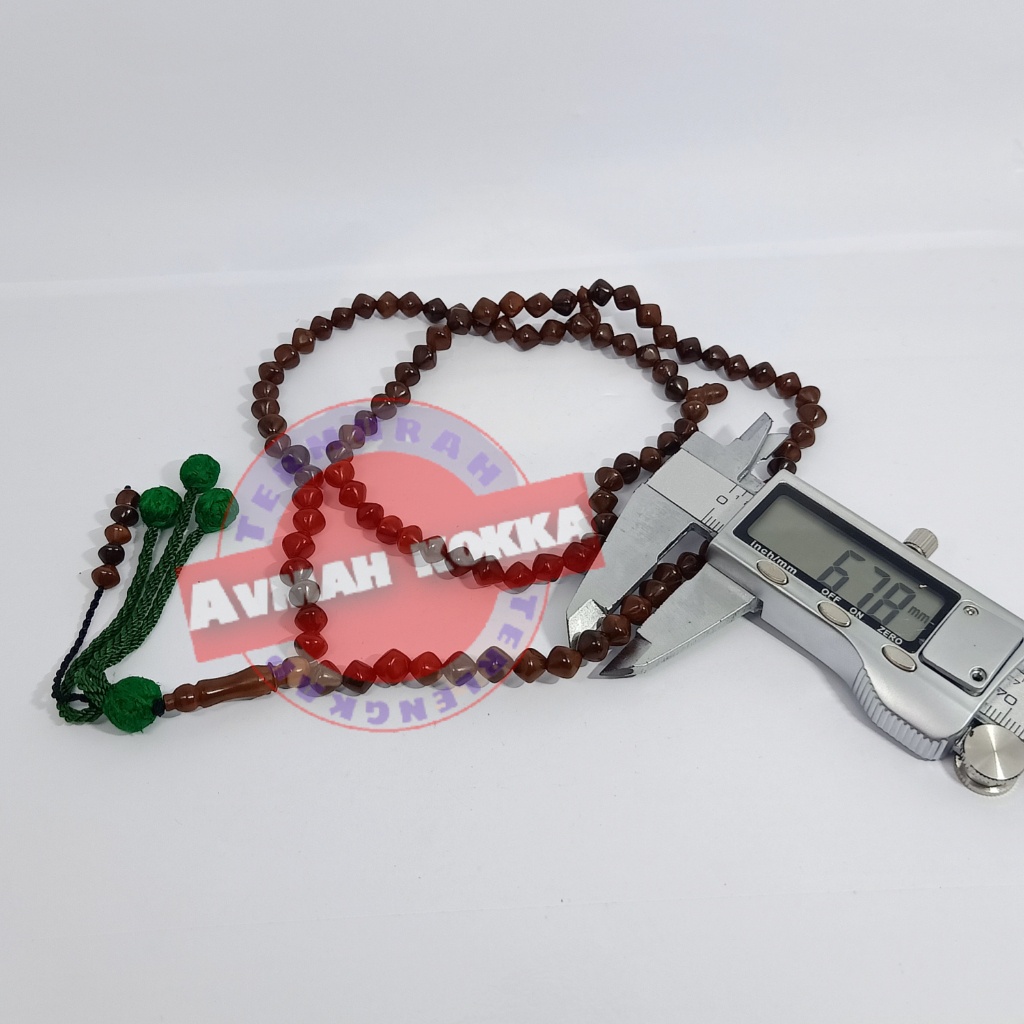 OBRAL GROSIR 5pcs tasbih kokka kaukah 99 wajik rumbai 6mm coklat