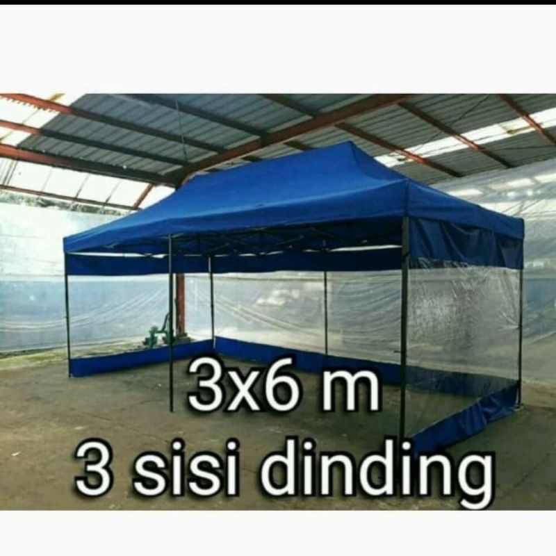 tenda lipat 3x6 pakek dinding 3 sisi full set