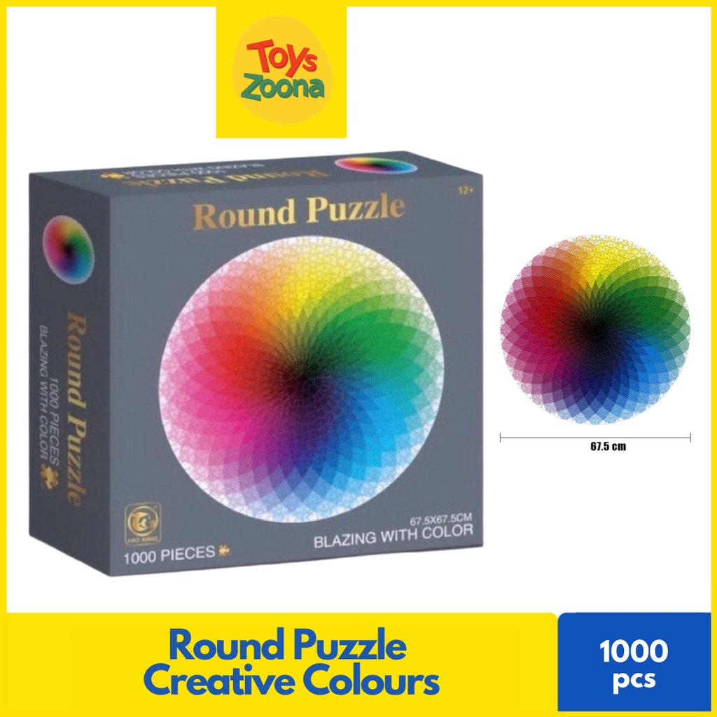 ToysZoona Round Puzzle 1000 Creative Colourful / Mainan Edukasi / Round Puzzle / Jigsaw Puzzle / Jigsaw Puzzle 1000 Pcs / Puzzle 1000 Pcs