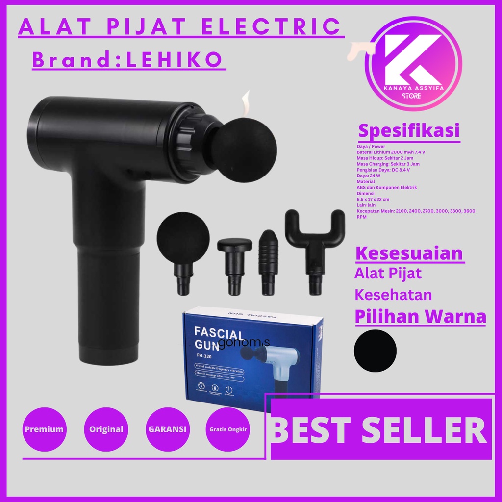 LEHIKO Alat Pijat Elektrik Pundak Punggung Tangan Massage Gun - FH-320