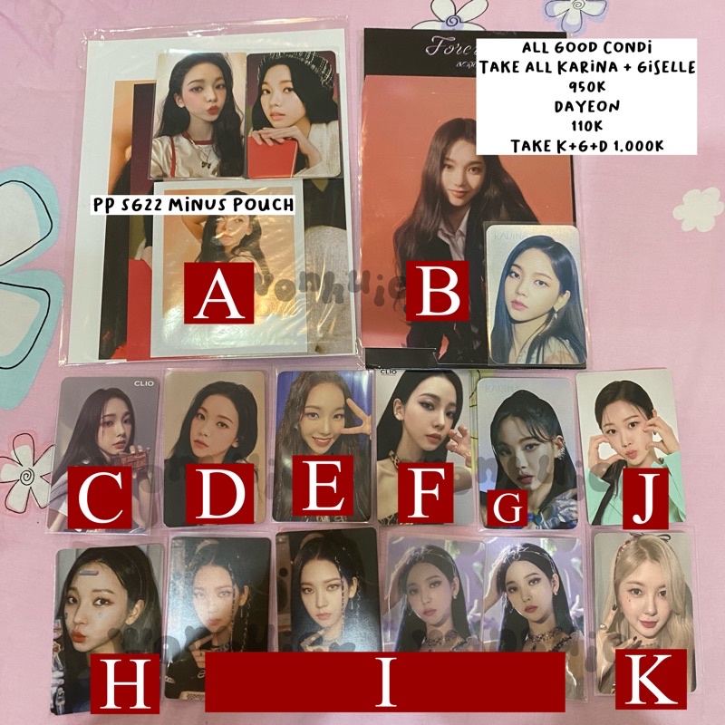 KARINA GISELLE DAYEON AESPA KEP1ER PHOTOCARD POSTCARD SG 22 PHOTOPACK BENEFIT EPOXY HOLO PHOTO STICK