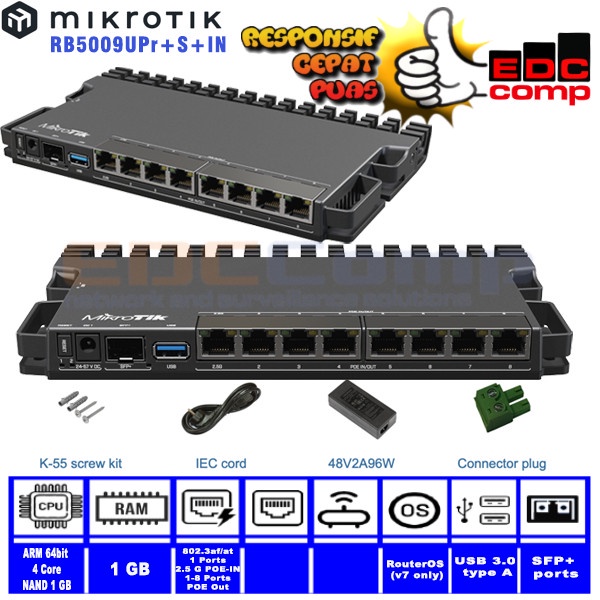 MikroTik RB5009UPr+S+IN| Router RB5009UPr+S+IN|RB5009 UPr+S+IN
