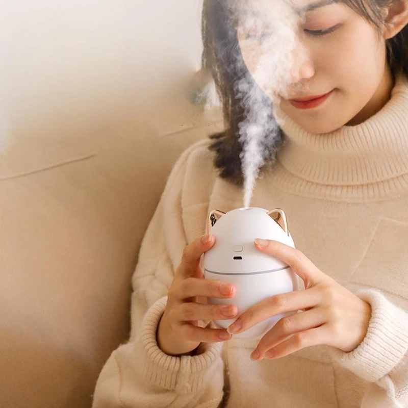 Humidifier Diffuser Minyak Esensial Aromaterapi Bentuk Hewan Peliharaan Dengan 2 Mode Usb Rechargeable