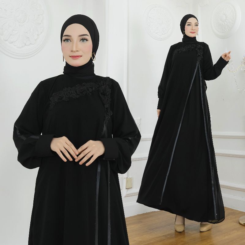 Gallery Exclusive Abaya Hitam Syari Gamis Bordir Turkey Dubai Safira