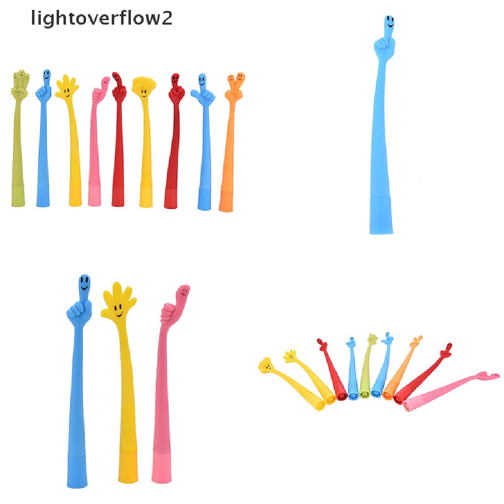 (lightoverflow2) 1pc Bolpoin Bentuk Jari Motif Kartun Lucu Untuk Pelajar